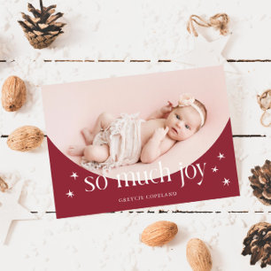 Faire-part Tellement de joie Red Holiday Baby Photo Naissance