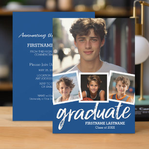 Faire-part tendance Blue Graduation Party 4 Photo