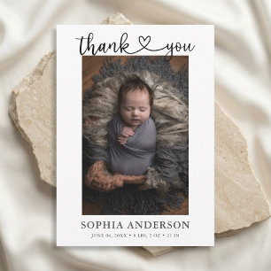 Faire-part Thank You Heart Script Photo