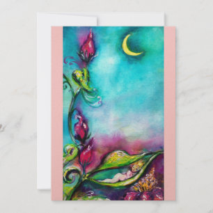 Faire-part THUMBELINA rose bleu rouge or métallique