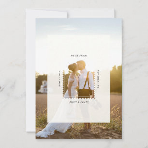 Faire-part Timbre-poste moderne Nous nous sommes enfuis Photo