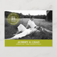 Timbre Stylish Enregistrer La Date Carte Postale (