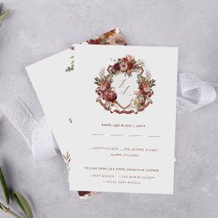 Faire-part Tombez Amoureux Réponse de Mariage Fleurs d'Auto
