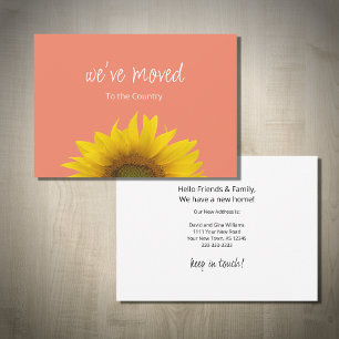 Faire-part Tournesol botanique Nous avons déplacé la pêche