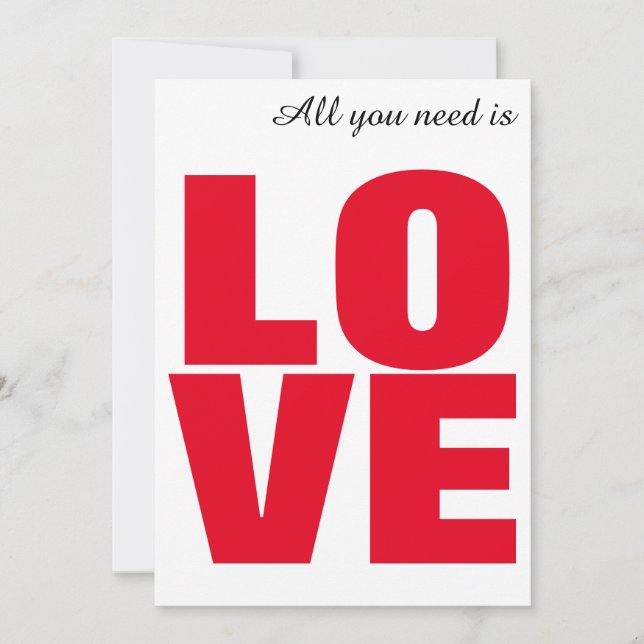 Faire-part Tout Ce Dont Vous Avez Besoin Est Love Valentine C (Devant)