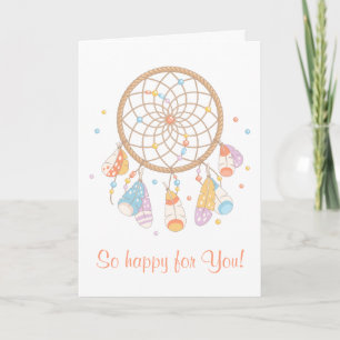 Faire-part Tribal Dreamcatcher Boho Avoir un bébé