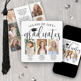 Faire-part Triple Diplôme 3 Diplômés Photo Collage Joint