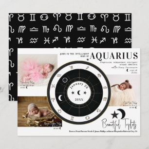 Faire-part triplet d'astrologie Sun Moon personnal
