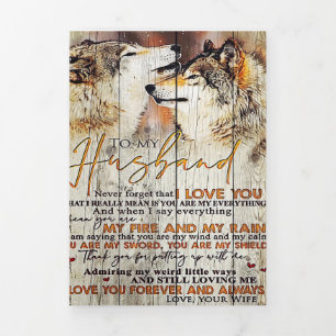 Faire-part Trois Volets À mon cadeau de mari   Jolie lettre du mari présen