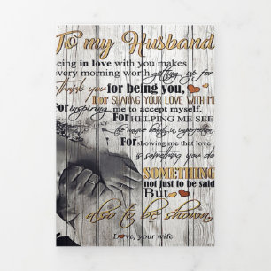 Faire-part Trois Volets À mon cadeau de mari   LETTRE MARI   Décor