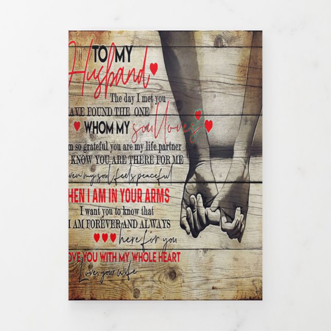 Faire-part Trois Volets À mon mari présent | Jovely New Home Cadeau (Page de couverture)