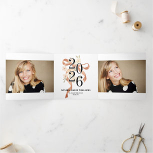 Faire-part Trois Volets Année du ruban à nœud de la promotion multi photo