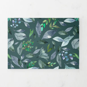 Faire-part Trois Volets Aquarelle tombée feuilles 5