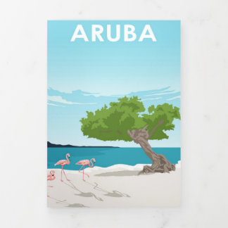 Faire-part Trois Volets Aruba Island Travel Poster