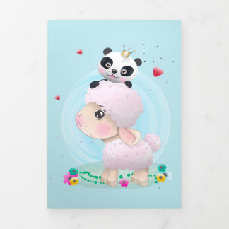 Faire-part Trois Volets Bébé mouton | Un Don Drôle Pour Anniversaire