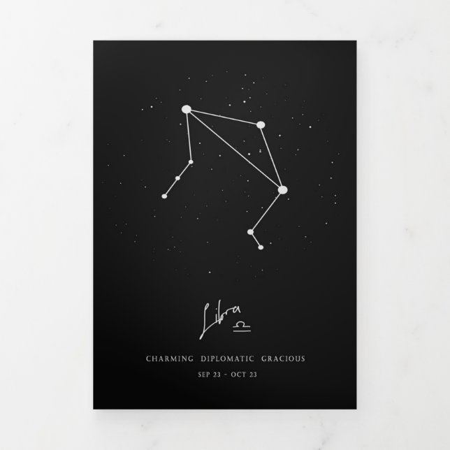 Faire-part Trois Volets Belle Libra Zodiac - Belle Libra Zodiac Lover Cade (Page de couverture)