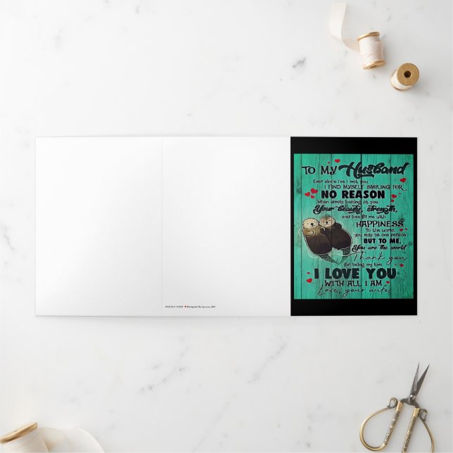 Faire-part Trois Volets Cadeau parfait personnalisé, à ma lettre de mari (Extérieur)