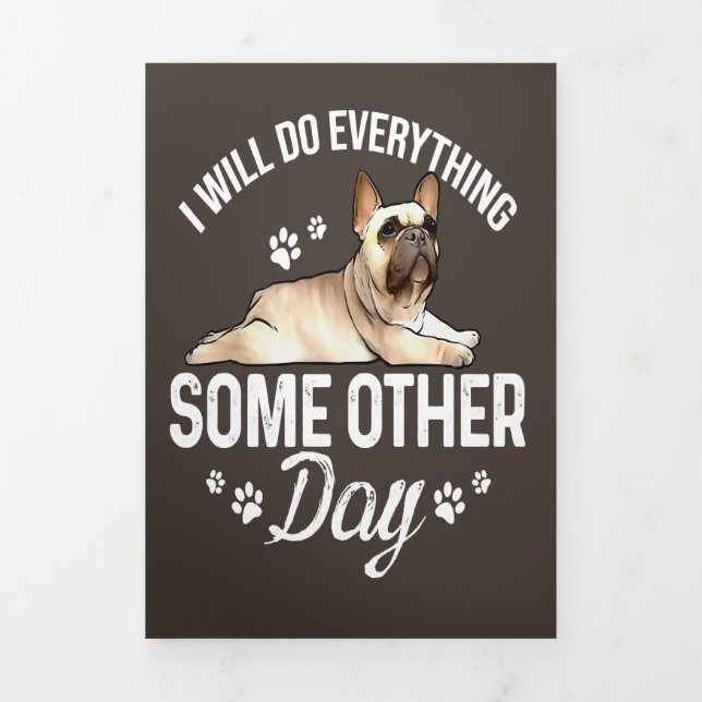 Faire-part Trois Volets Français Bulldog Amoureux des chiens Cadeaux pour  (Page de couverture)