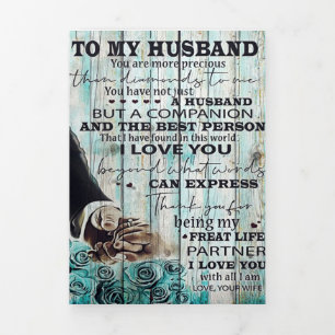 Faire-part Trois Volets Lettre à mon mari   Beau Cadeau Pour Mari