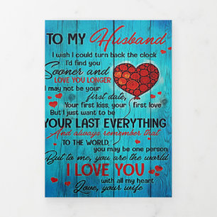 Faire-part Trois Volets Lettre à mon mari   Lovely To My Husband Cadeau