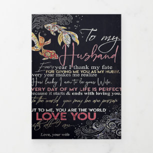 Faire-part Trois Volets Lettre à mon mari   Meilleur cadeau de la fête des