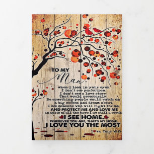 Faire-part Trois Volets Lettre mignonne au mari   Beau Cadeau Pour Mari