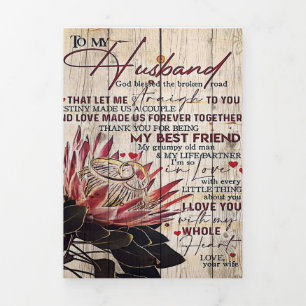 Faire-part Trois Volets Lettre Mignonne Pour Mari Cadeau Design Cool
