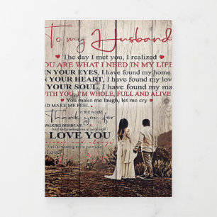 Faire-part Trois Volets Lettre Pour Lui   Cool À Mon Mari Cadeau