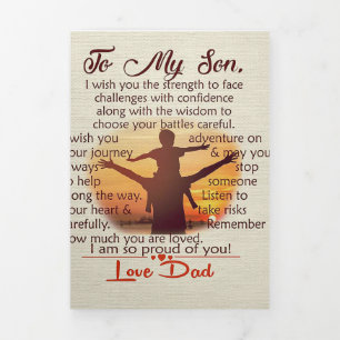 Faire-part Trois Volets Meilleur Cadeau Pour Son   À mes citations Fils