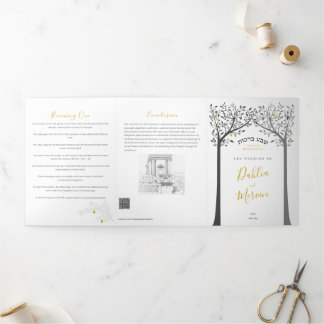 Faire-part Trois Volets Sheva Brachos ~ 7 Bénédictions de mariage juif