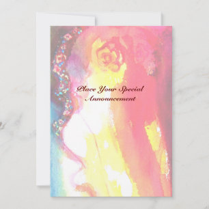 Faire-part TROISIÈME BAL masqué ,or rouge jaune bleu