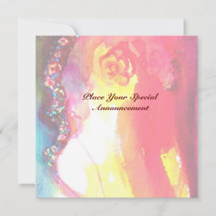 Faire-part Troisième masque bal masqué ,or rouge jaune bleu