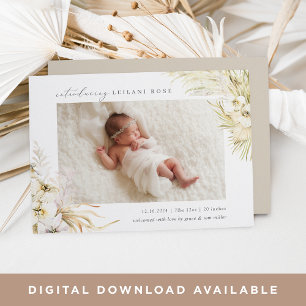 Faire-part Tropiques vintages   Boho Floral Birth