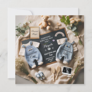 Faire-part Twins Grossesse Faire-part, baby surprise