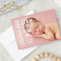 Type moderne bébé fille photo Texte blanc naissanc