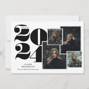 Faire-part Typographie classique Script Photo Collage Graduat