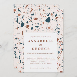 Faire-part Typographie du terrazzo naturel moderne mariage an