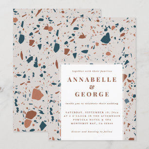 Faire-part Typographie du terrazzo naturel moderne mariage an