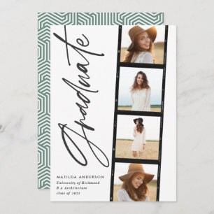 Faire-part Typographie géométrique sauge graduation verte