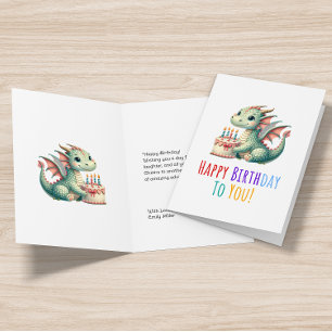 Faire-part Typographie Joyeux Anniversaire Dinosaure Mignon