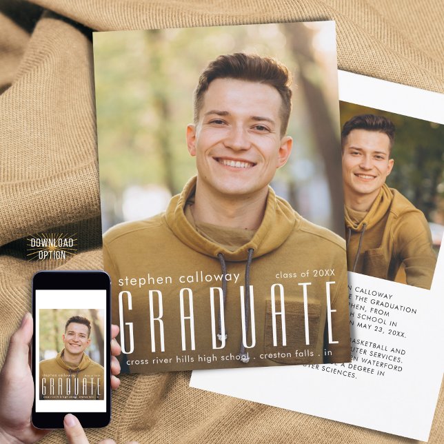 Faire-part Typographie minimaliste moderne 2 Photos (Créateur téléchargé)