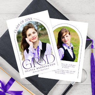 Faire-part Typographie moderne Arc violet 2 Photo Grad