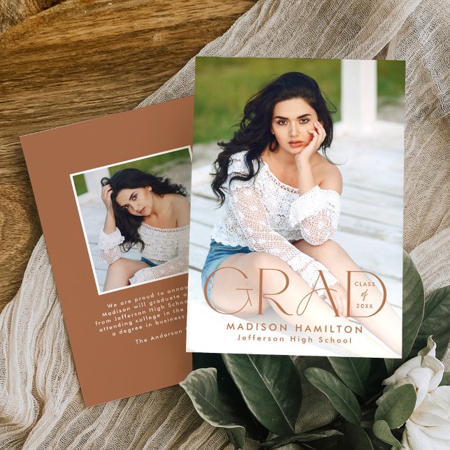 Faire-part Typographie moderne de l'argile grise 2 Diplôme ph (Créateur téléchargé)