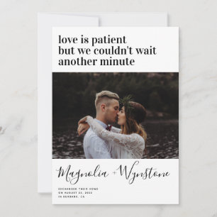 Faire-part Typographie moderne Elopement photo
