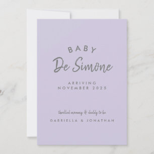 Faire-part Typographie Moderne Rose Poussiéreuse Grossesse