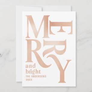 Faire-part Typographie or rose moderne Chritsmas