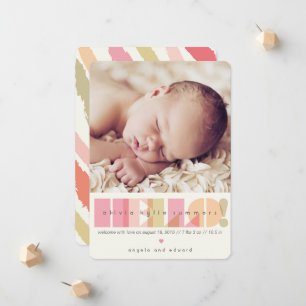 Faire-part Typographie rose transparente 'HELLO'