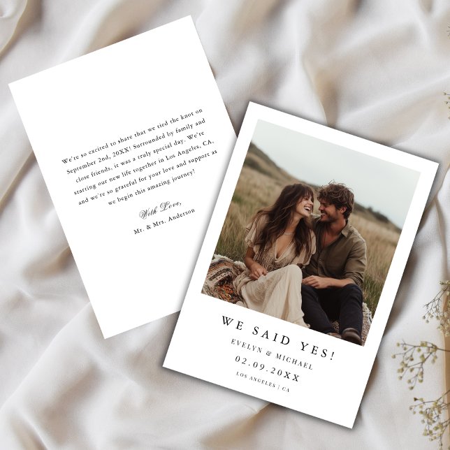 Faire-part Typographie Rustique Boho Nous Avons Dit Oui Maria (Créateur téléchargé)