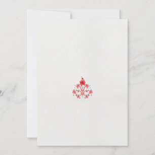 Faire-part un design de fleur rouge sur un arrière - plan bla
