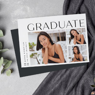 Faire-part Un nouvel angle   Trois photos Collage Graduation